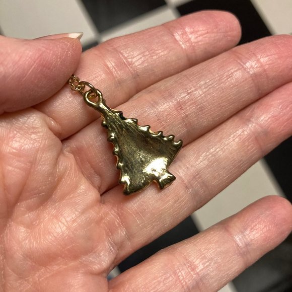Vintage Enamel Christmas Tree Necklace - Picture 4 of 11